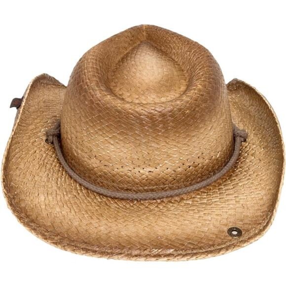Peter Grimm Mens Straw Round Up Cowboy Hat - Picture 3 of 5